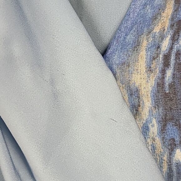 Antonio Melani Blue Silk Faux Wrap Frilly Layered Flutter Dress – Wedding Guest - Picture 7 of 14